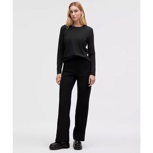 LULULEMON Classic LONG SLEEVE CREWBLACK PIMA COTTON SZ 8